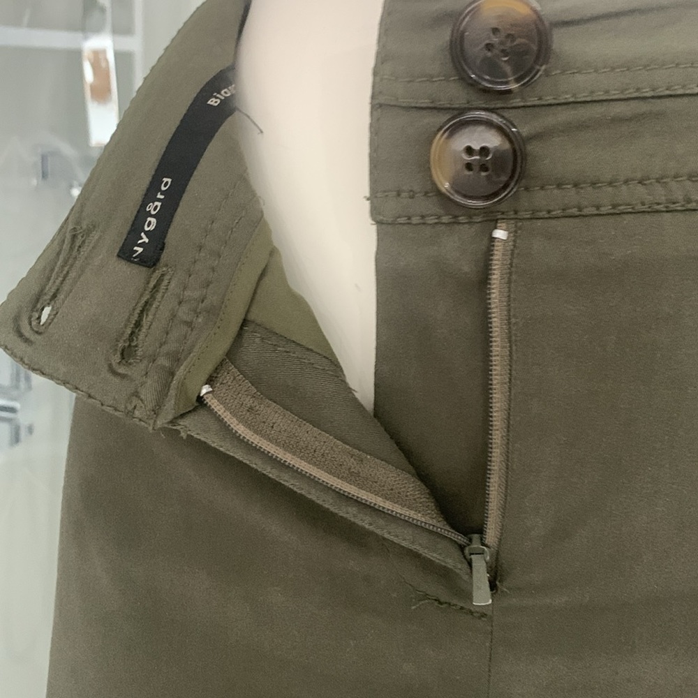 Like 🆕Bianca Nygard Vintage Army Green Cotton Blend Mini Skirt - Picture 6 of 13
